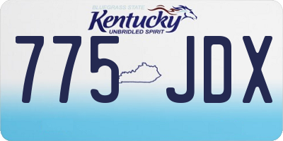 KY license plate 775JDX