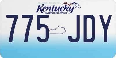 KY license plate 775JDY