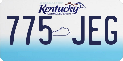 KY license plate 775JEG
