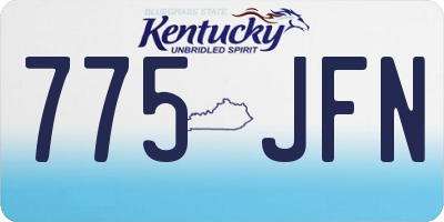 KY license plate 775JFN