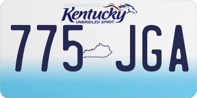 KY license plate 775JGA