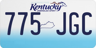 KY license plate 775JGC