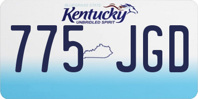 KY license plate 775JGD