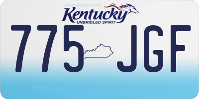 KY license plate 775JGF