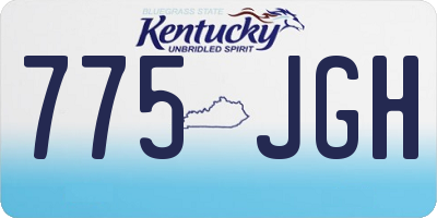 KY license plate 775JGH