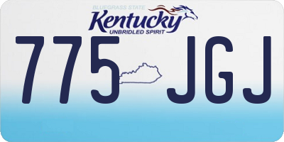 KY license plate 775JGJ