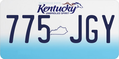 KY license plate 775JGY