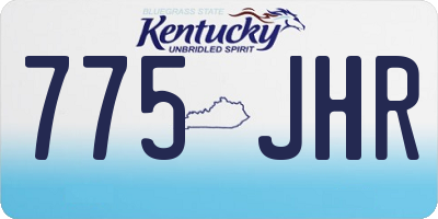 KY license plate 775JHR