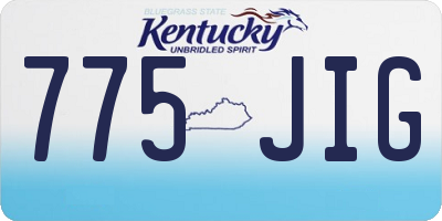 KY license plate 775JIG