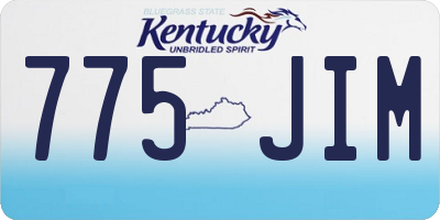 KY license plate 775JIM
