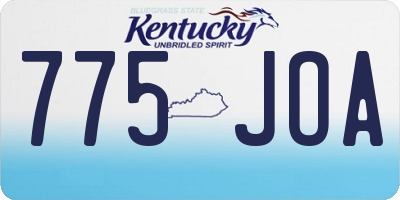 KY license plate 775JOA