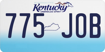 KY license plate 775JOB