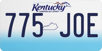 KY license plate 775JOE