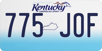 KY license plate 775JOF