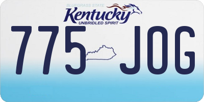KY license plate 775JOG
