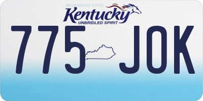 KY license plate 775JOK