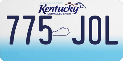 KY license plate 775JOL