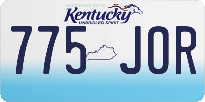 KY license plate 775JOR