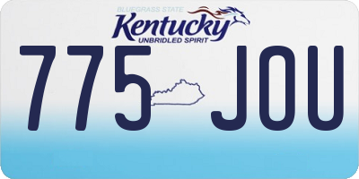 KY license plate 775JOU