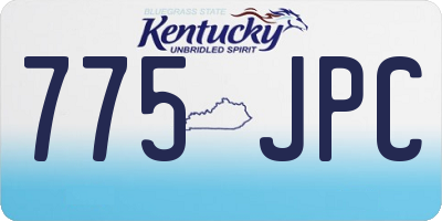 KY license plate 775JPC