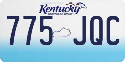 KY license plate 775JQC