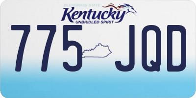 KY license plate 775JQD