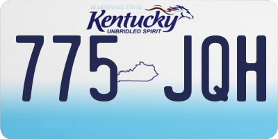 KY license plate 775JQH