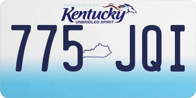 KY license plate 775JQI