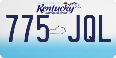KY license plate 775JQL