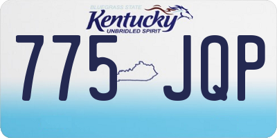 KY license plate 775JQP