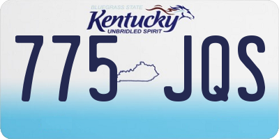 KY license plate 775JQS
