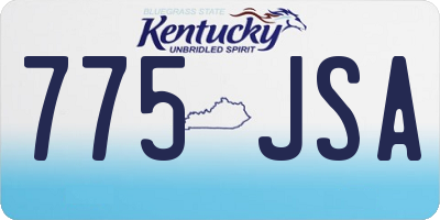 KY license plate 775JSA