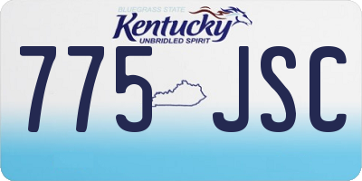 KY license plate 775JSC