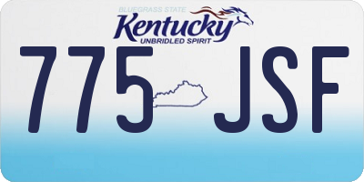 KY license plate 775JSF