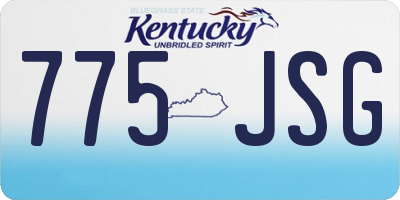 KY license plate 775JSG