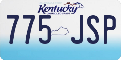 KY license plate 775JSP