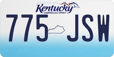 KY license plate 775JSW
