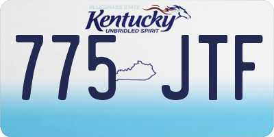 KY license plate 775JTF