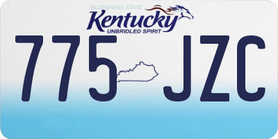 KY license plate 775JZC