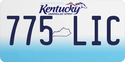 KY license plate 775LIC