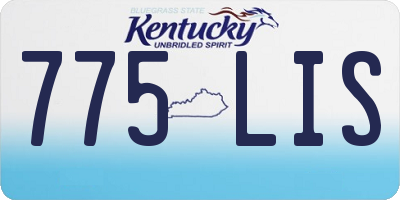 KY license plate 775LIS