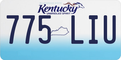 KY license plate 775LIU