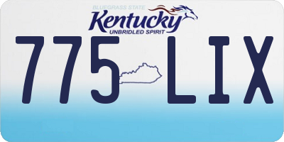 KY license plate 775LIX