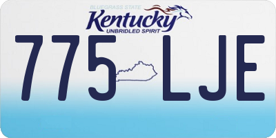 KY license plate 775LJE