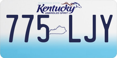 KY license plate 775LJY