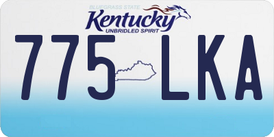 KY license plate 775LKA