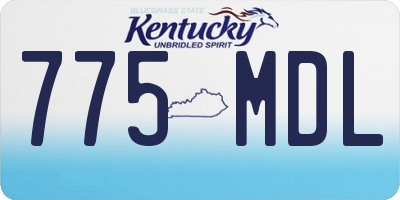 KY license plate 775MDL
