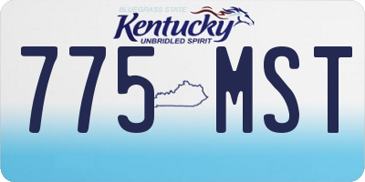 KY license plate 775MST