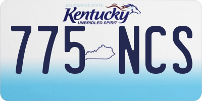 KY license plate 775NCS