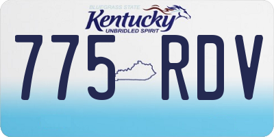 KY license plate 775RDV